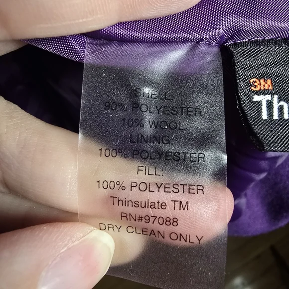 Delia’s Plum Wool-Blend Peacoat Medium Classic Winter Jacket Womens - Picture 6 of 7